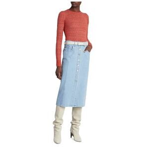 Isabel Marant Étoile Vandy Button Front Denim Skirt Size 42 FR, 10 US